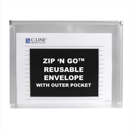C-LINE PRODUCTS C-Line Products 48117BNDL4PK Zip 'N Go Reusable Envelope with Outer Pocket  Clear  3-PK - Set of 4 PK 48117BNDL4PK